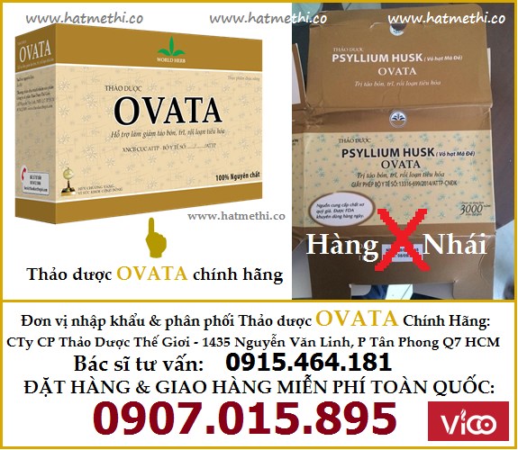 Thảo dược Ovata trị táo bón, hội chứng ruột kích thích