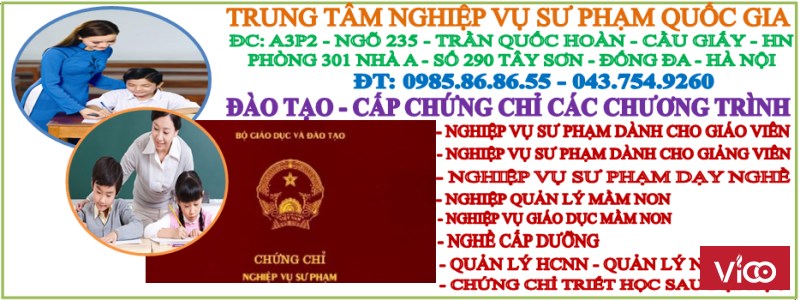 chứng chỉ nghiệp vụ sư phạm 0985868655