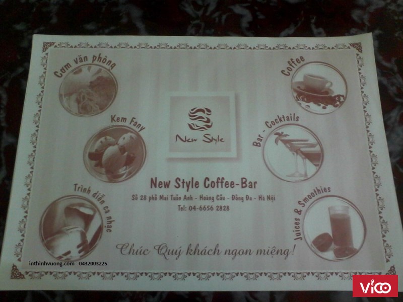 IN GIẤY LÓT BÀN CHO NHÀ HÀNG Ở HÀ NỘI