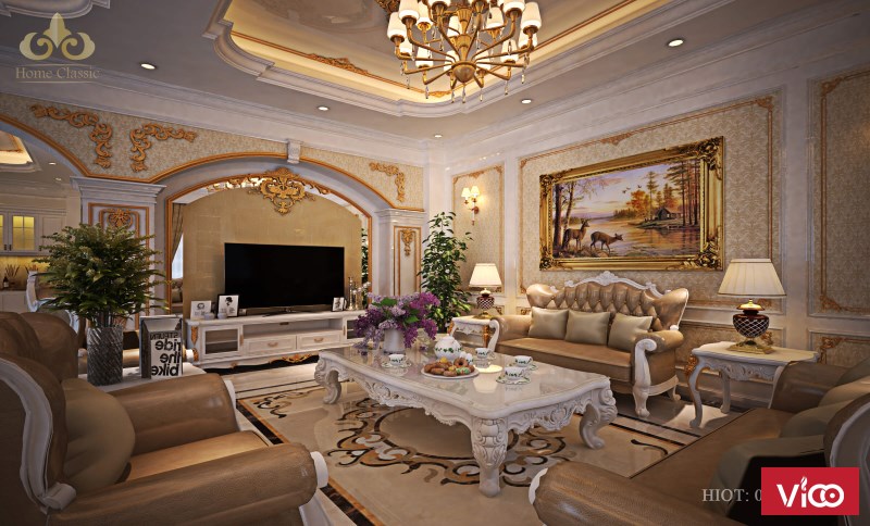 thi công nội thất biệt thự tân cổ điển 1511