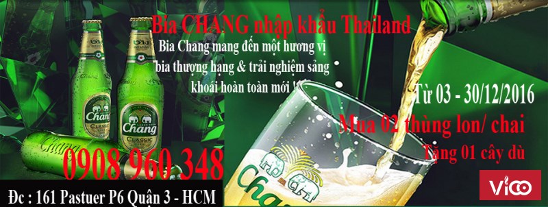 Bia CHANG nhập khẩu từ Thailand