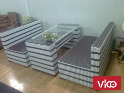Bàn ghế mây nhựa, sofa phòng khách, sân vườn..