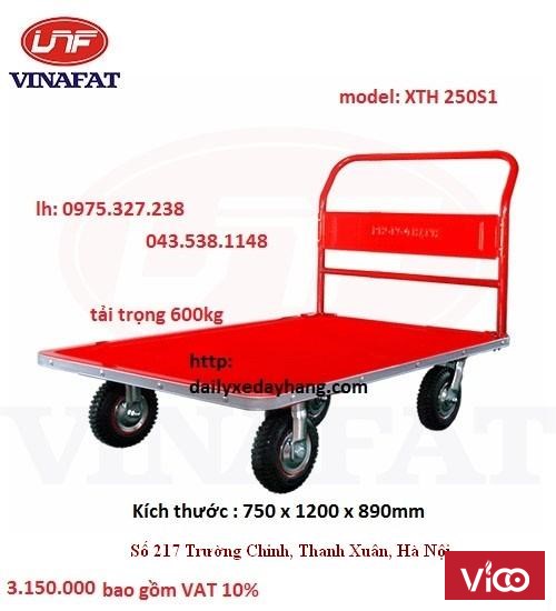Xe đẩy hàng X370, xe đẩy hàng Phong Thạnh, xe kéo hàng 300kg, xe đẩy hàng 4 bánh