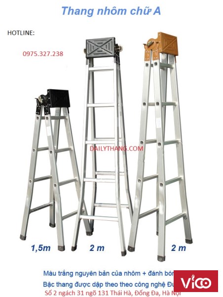 Thang nhôm chữ A Việt Nam, Thang nhôm chữ A 2m, thang nhôm 3m, thang inox chữ A giá rẻ, siêu bền