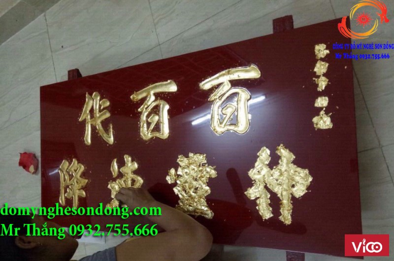 Chuyên làm hoành phi câu đối dát vàng cao cấp