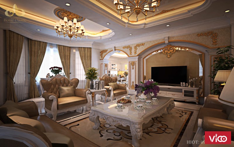 Thiết kế nội thất biệt thự tân cổ điển 0505