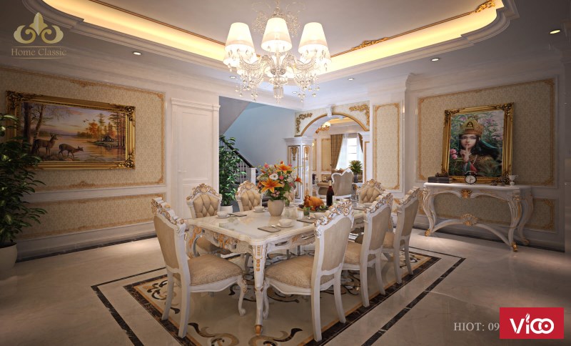 Thiết kế nội thất biệt thự tân cổ điển 0505
