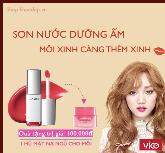 Giảm 17% kèm quà tặng hấp dẫn khi mua Son Nước Dưỡng Ẩm Laneige Water Tint