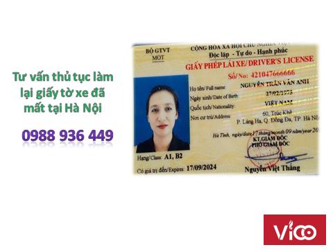 Hỗ trợ thủ tục cấp lại giấy tờ xe đã mất tại quận Tây Hồ