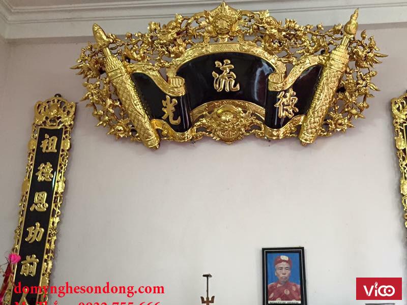 Cuốn thư thờ gỗ cho tư gia phổ biến hiện nay