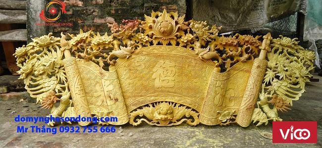 Cuốn thư thờ gỗ cho tư gia phổ biến hiện nay