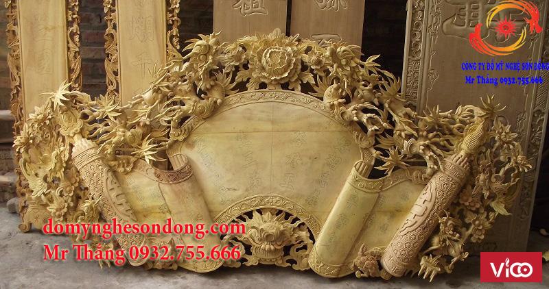 Cuốn thư thờ gỗ cho tư gia phổ biến hiện nay