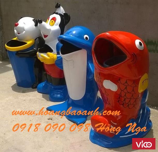 phân phối thùng rác cá chép, cá heo ,chim cánh cụt, con gấu ....
