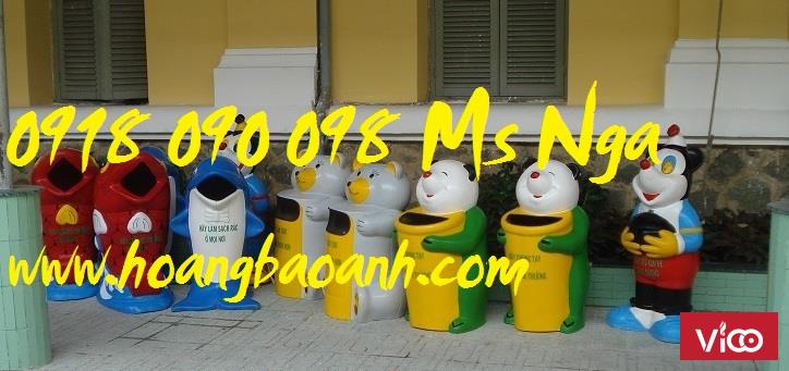 phân phối thùng rác cá chép, cá heo ,chim cánh cụt, con gấu ....