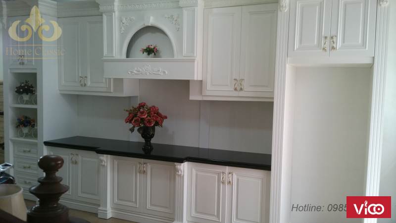 Thiết kế, thi công nội thất phòng ăn, bếp ăn tân cổ điển cổ điển 0225