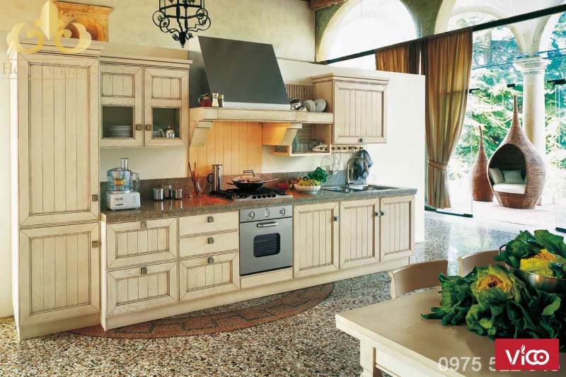 Thiết kế, thi công nội thất phòng ăn, bếp ăn tân cổ điển cổ điển 0225