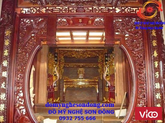 Đồ thờ gỗ sơn đồng, gỗ lõi chạm kỹ sơn son thếp bạc thếp vàng
