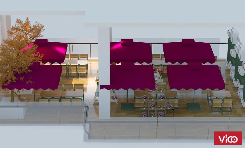 Mặt bằng nhà hàng buffet, cafe, bể bơi, phòng tập gym tại VP2 VP4 Linh đàm