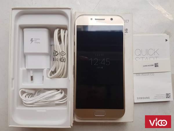 Samsung Galaxy A5 2017 dual 2 sim A520F/DS gold hàng công ty SSVN bh 15/03/2018 bán hay đổi