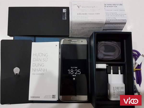 Samsung Galaxy S7 Edge dual 2 sim G935FD silver SSVN fullbox bh 20/10/2017 bán hay đổi
