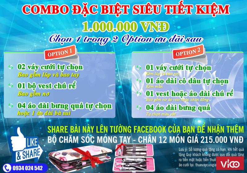 Combo thuê váy cưới, áo dài bưng quả trọn gói chỉ 1 triệu đồng