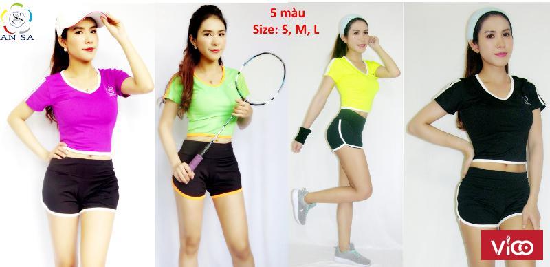 Bộ thể thao ngắn áo croptop nữ DN1