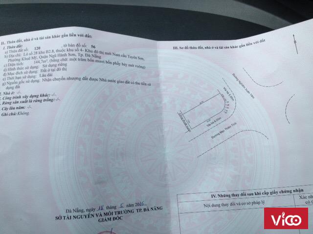 Bán 145 lô 2 mặt tiền đường yêm xuân nghiêm và mạc thiên tích