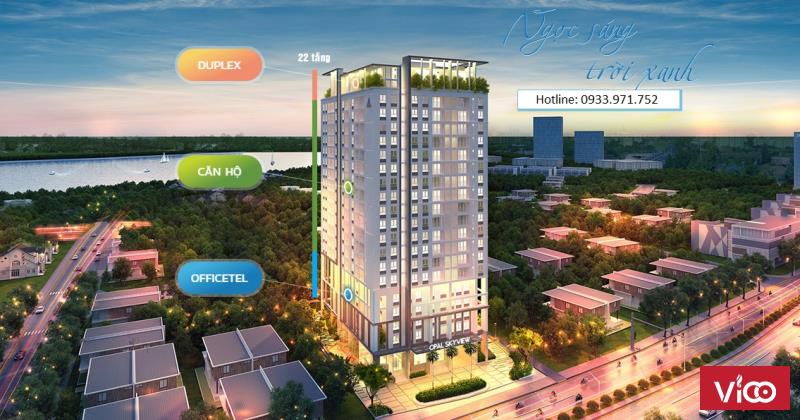 Căn hộ cho thuê mặt tiền Phạm Văn Đồng lộ giới 60m Opal Skyview