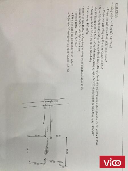 Đất chính chủ tại thủ dầu một thích hợp xây nhà nghỉ , karaoke, biệt thự sân vườn