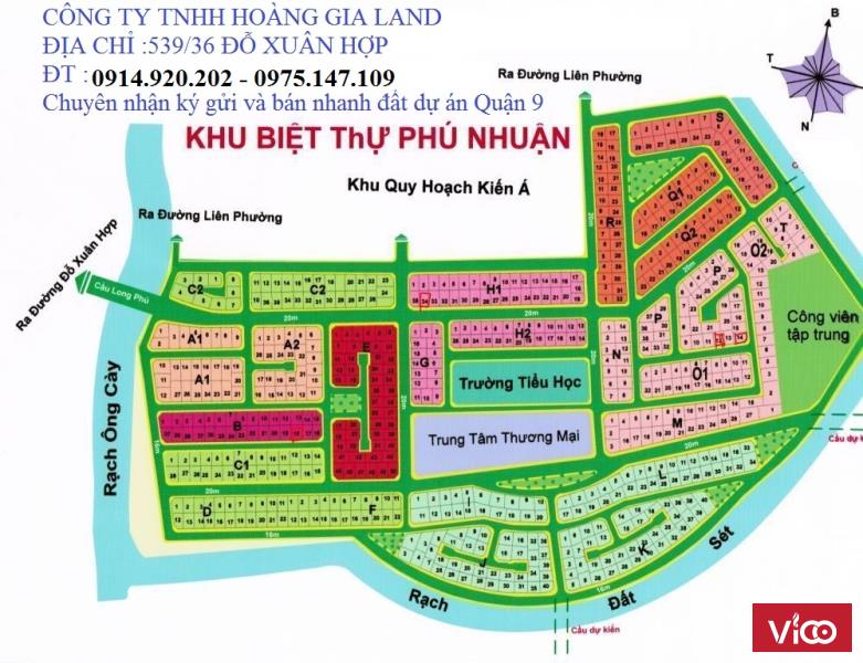 Bán đất dự án Phú Nhuận, Quận 9, giá rẻ, lô góc 2 mặt tiền