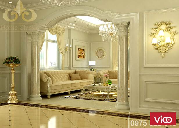 Thiết kế nội thất phòng khách Tân cổ điển 2610