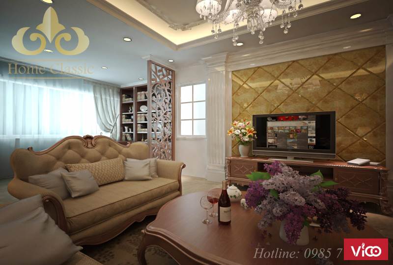 Thi công nội thất chung cư tân cổ điển 0611