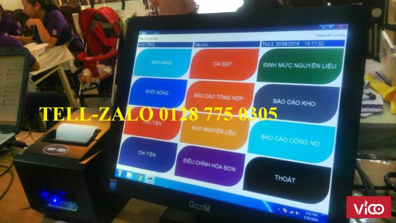 Bộ sản phẩm máy cảm ứng dùng tính tiền quản lý công nợ .menu