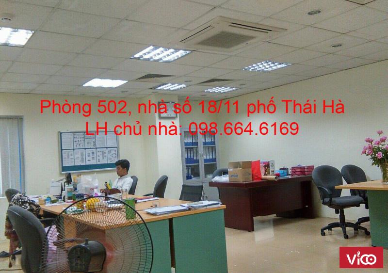 Chủ nhà cho thuê 42m2 VP tại phố Thái Hà. LH 098.664.6169 MTG