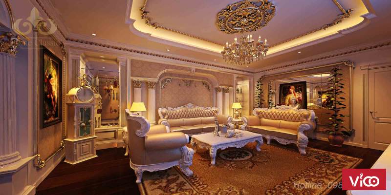 Thiết kế nội thất tại biệt thự pheo phong cách tân cổ điển 1711