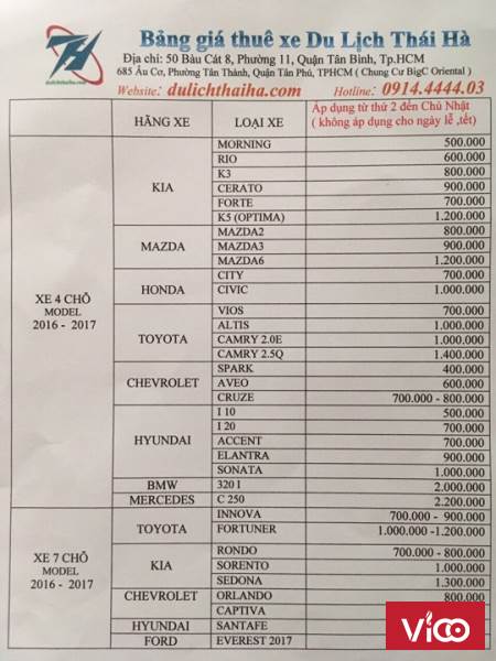 Cho thuê xe tự lái, xe du lịch, xe cưới giá rẻ tại Sài Gòn