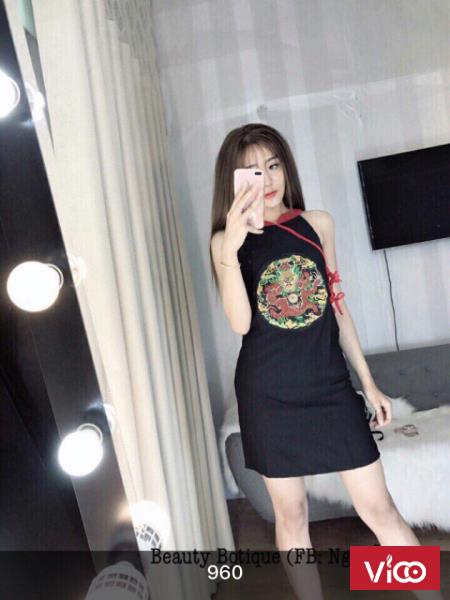 Đầm kim tuyến dáng suông thêu họa tiết dày đep từ 60k