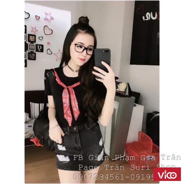 Áo thun da cá khăn quàng từ 40k