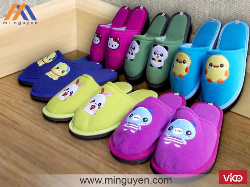 Dép đi trong nhà giá rẻ, dép bông hình thú, dép hở mũi , dép