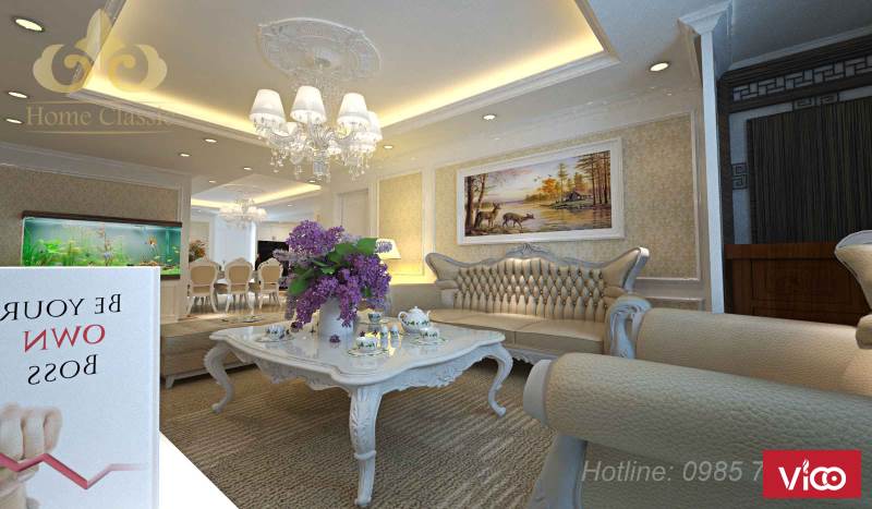 Thiết kế và thi công nội thất tân cổ điển độc đáo tại chung cư 2711