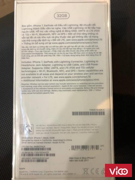 Iphone 7 32 GB đen hàng FPT . thừa máy ko dùng