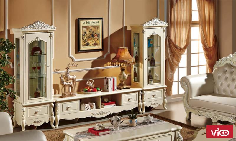 Kệ tivi thiết kế với phong cách tân cổ điển 1612