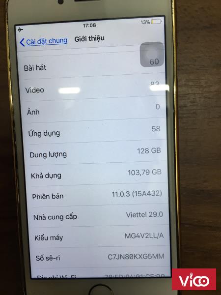 Bán điện thoại iphone 6 quốc tế, 128GB, màu Gold.