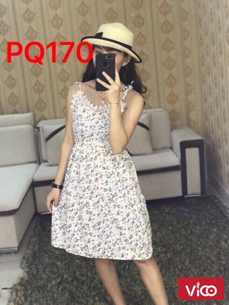 Đầm voan hoa dáng xòe mịn đẹp từ 60k