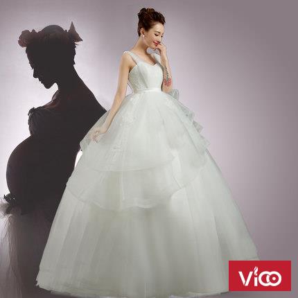 Áo cưới cho cô dâu bầu, áo cưới xòe bầu