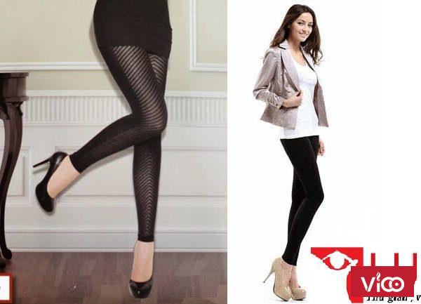 Quần legging hoa văn sọc Hàn quốc