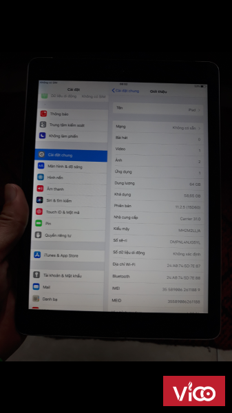 Bán ipad Air 2 wifi 4g 64g nguyên bản màu Black hoặc giao lưu