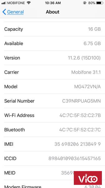 Apple IP 6 16GB Xám
