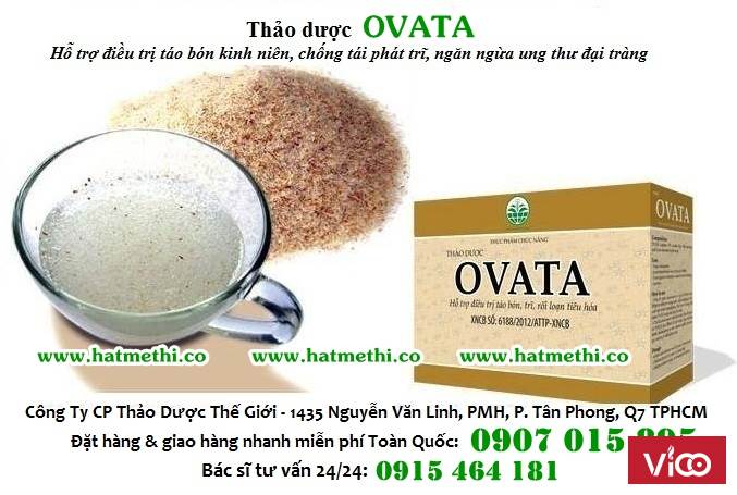 Thảo dược Ovata trị hiệu quả táo bón, trĩ, ruột kích thích