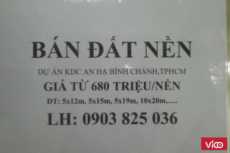 Tỷ lệ sinh lời cao trong 3 tháng. Cơ hội đầu tư đất nền dự án An Hạ LotusBình Chánh